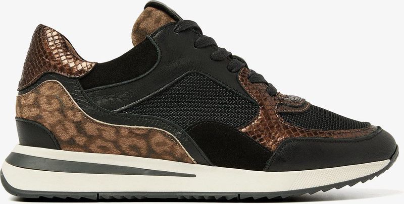VIA VAI Nora Sooth Sneakers - Zwart Luipaardprint - Leren Binnenvoering - Handgemaakt in Portugal