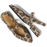 Via Vai - Jazz Valerie - Slingbackballerina's - Beige/Bruin - Leer - Luipaardprint