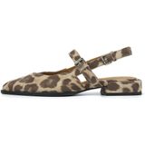 Via Vai - Jazz Valerie - Slingbackballerina's - Beige/Bruin - Leer - Luipaardprint