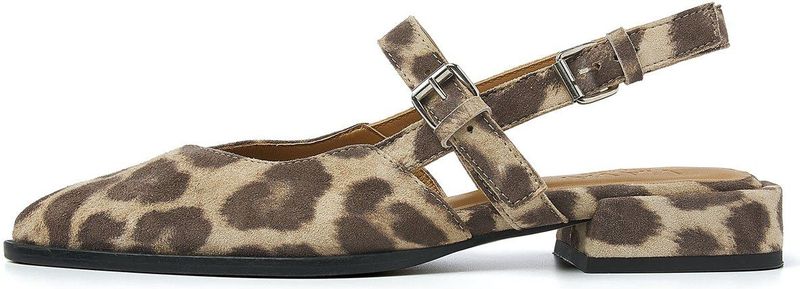 Via Vai - Jazz Valerie - Slingbackballerina's - Beige/Bruin - Leer - Luipaardprint
