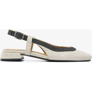 VIA VAI - Julie Xena - Instappers - Beige - Leer en Denim