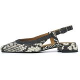 Via Vai - Julie Xena Sandalen - Zwart - Leer - Slingback met Verstelbaar Hielbandje