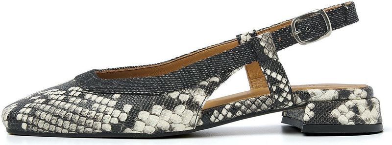 Via Vai - Julie Xena Sandalen - Zwart - Leer - Slingback met Verstelbaar Hielbandje