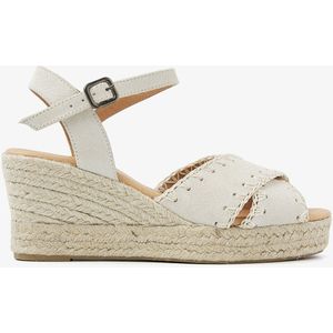 VIA VAI Luisa Ayla Espadrilles - Beige - Suède - Sleehak - Verstelbare Gesp