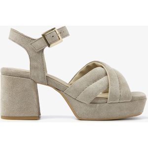 VIA VAI Cassia Gabriell - Sandalen - Grijs - Suède - Gekruiste Banden