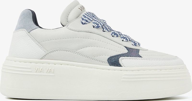 VIA VAI Isa Josie Sneakers - Meerkleurig - Hoogwaardig Leer en Suède - Lichtgewicht Plateauzool