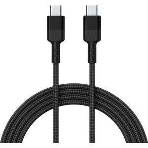 USB-C naar USB-C Kabel Gevlochten PD Fast Charge Zwart 1.5 Meter