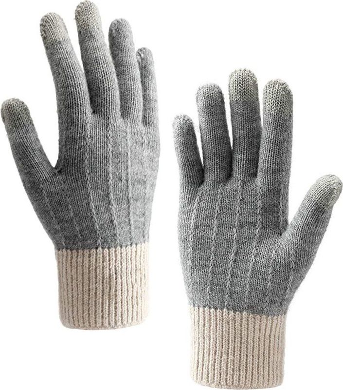 Unisex Gebreide Touchscreen Handschoenen Windproof Grijs - Maat M