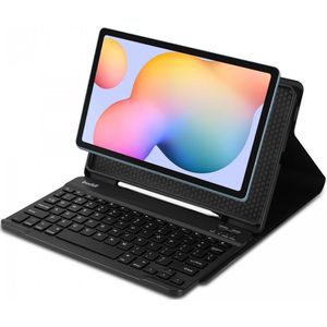 Buddi Zuna Samsung Galaxy Tab S6 Lite Hoes QWERTY Toetsenbord Book Case Zwart