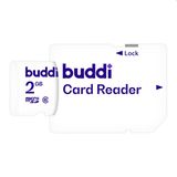 Buddi MicroSD Geheugenkaart met SD Kaart Adapter 2GB Wit