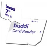 Buddi MicroSD Geheugenkaart met SD Kaart Adapter 2GB Wit