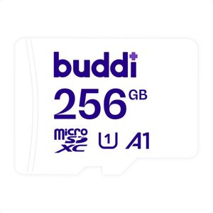Buddi - MicroSDXC Geheugenkaart - 256GB - Wit - Inclusief SD Adapter