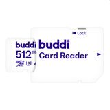 Buddi MicroSDXC Geheugenkaart met SD Kaart Adapter 512GB Wit