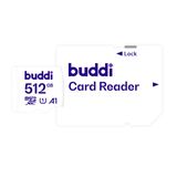 Buddi MicroSDXC Geheugenkaart met SD Adapter 512GB Wit