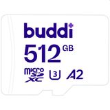 Buddi MicroSDXC Geheugenkaart met SD Kaart Adapter 512GB Wit