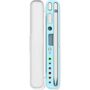 Hoesje Geschikt voor Apple Pencil (1 & 2 Generatie) Houder Cover Case Etui Opbergbox Blauw
