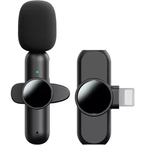 Draadloze Lavalier-microfoon voor iPhone/iPad/Android-telefoon, plug-play draadloze microfoon voor video-opname, clip-on reversmicrofoon voor interview/TikTok/ YouTube/Vlog (2 microfoons en 2