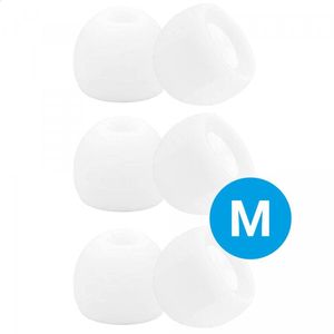 3 Pack Siliconen Medium (M) Dopjes Oordopjes Vervanging Tips Flexibele Eartips Oortips Geschikt voor Oordopjes / Headsets Wit
