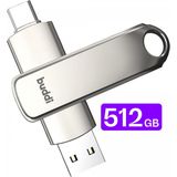 Buddi - USB-C Stick - 512GB - Grijs - USB A en USB C