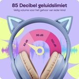 HappyCase - Kinder Koptelefoon - Paars - Bluetooth - Volume Begrenzer - LED Verlichting