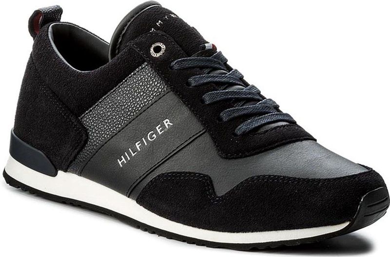 Tommy Hilfiger - M2285axwell - Lage Herenschoenen - Midnight Grijs - Leer en Suède