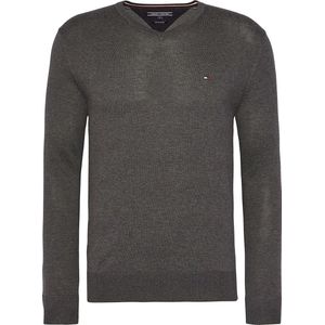 Tommy Hilfiger - Pullover - Donkergrijs - Katoen/Zijde
