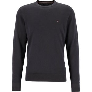 Tommy Hilfiger - R-Neck Core - Pullover - Zwart - Katoen en Zijde - Regular-Fit