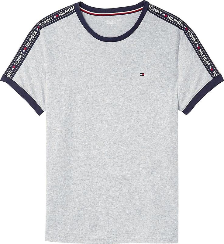 Tommy Hilfiger - Korte Mouw T-shirt - Grijs - Katoen - Ronde Hals