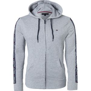 Tommy Hilfiger hoodie jacket, heren sweatvest middeldik, grijs