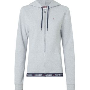 Tommy Hilfiger dames Authentic hoodie, sweatvest met capuchon, middeldik, grijs melange