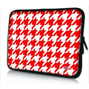 Sleevy 10,1 laptop/tablet hoes rood/wit patroon - tablet sleeve - sleeve - universeel
