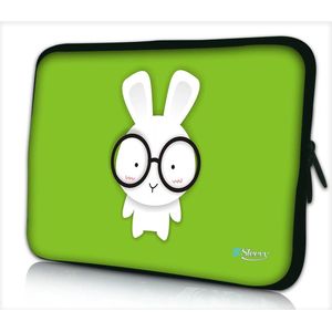 Laptophoes 14 inch konijntje - Sleevy - laptop sleeve - laptopcover - Alle inch-maten & keuze uit 250+ designs! Sleevy