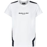 Ballin Amsterdam - Crewneck T-shirt - Wit - Katoen/Elastaan