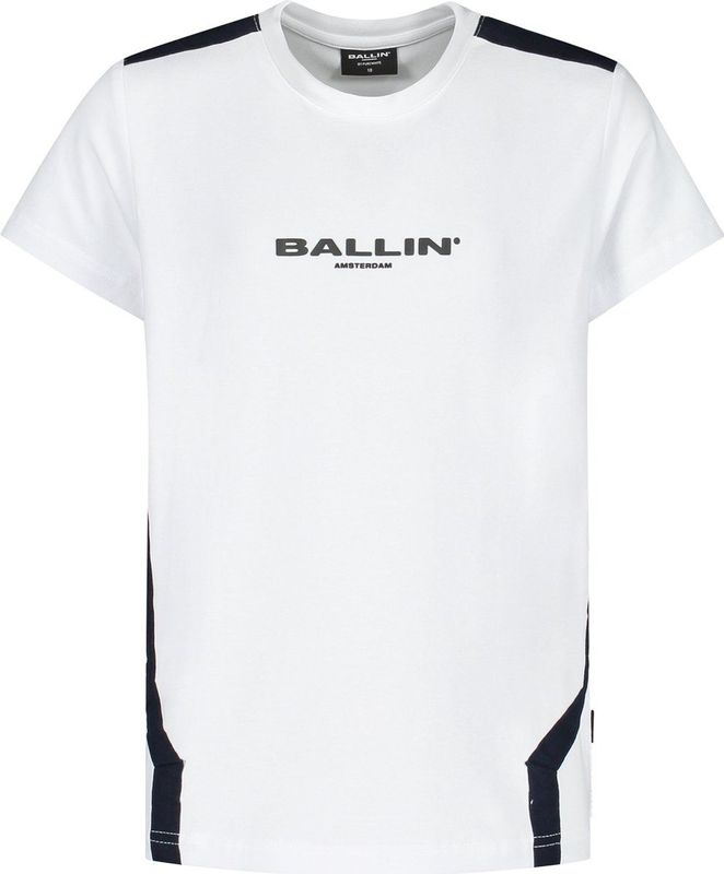 Ballin Amsterdam - Crewneck T-shirt - Wit - Katoen/Elastaan