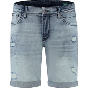 Purewhite - Heren Skinny Fit Korte Broek - Blauw