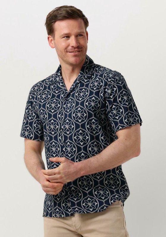 PURE PATH Shortsleeve With All-over-print - met lange mouwen - Heren Donkerblauw - Maat S