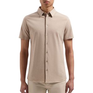 Pure Path - Slim Fit Overhemd - Sand - Korte Mouw