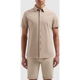 Pure H. Tico Overhemd Tech Jersey Shirt Longsleeve 4069 21730 210 Beige Plain Mannen Maat - W41
