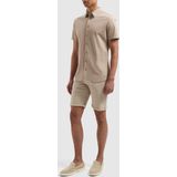 Pure H. Tico Overhemd Tech Jersey Shirt Longsleeve 4069 21730 210 Beige Plain Mannen Maat - W41