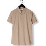 Pure H. Tico Overhemd Tech Jersey Shirt Longsleeve 4069 21730 210 Beige Plain Mannen Maat - W41