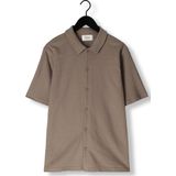PURE PATH Shortsleeve Shirt Button Up Heren - Vrijetijds blouse - Taupe - Maat S