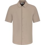 PURE PATH Shortsleeve Shirt Button Up Heren - Vrijetijds blouse - Taupe - Maat S