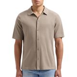 PURE PATH Shortsleeve Shirt Button Up Heren - Vrijetijds blouse - Taupe - Maat S