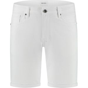 The Steve - Slim Fit Denim Short - Wit - Katoen
