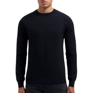 Pure Path Trui Knit Crewneck With Print 10812 02 Black Mannen