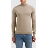 PURE PATH Essential Knit Mockneck Sweater Truien & Vesten Heren - Sweater - Hoodie - Vest- Taupe