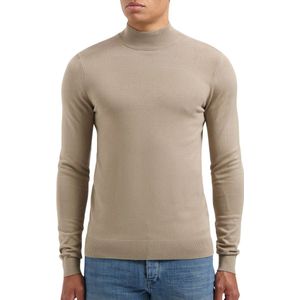 PURE PATH Essential Knit Mockneck Sweater Truien & Vesten Heren - Sweater - Hoodie - Vest- Taupe
