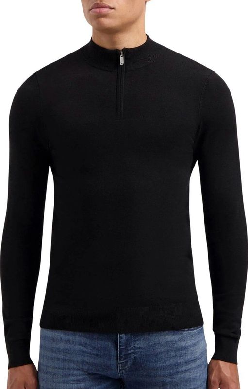 PURE PATH Essential Knit Halfzip Sweater Truien & Vesten Heren - Sweater - Hoodie - Vest- Zwart