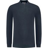 PURE PATH - Essential Knitwear Halfzip Sweater - Donkerblauw - Trui