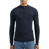 PURE PATH - Essential Knitwear Halfzip Sweater - Donkerblauw - Trui
